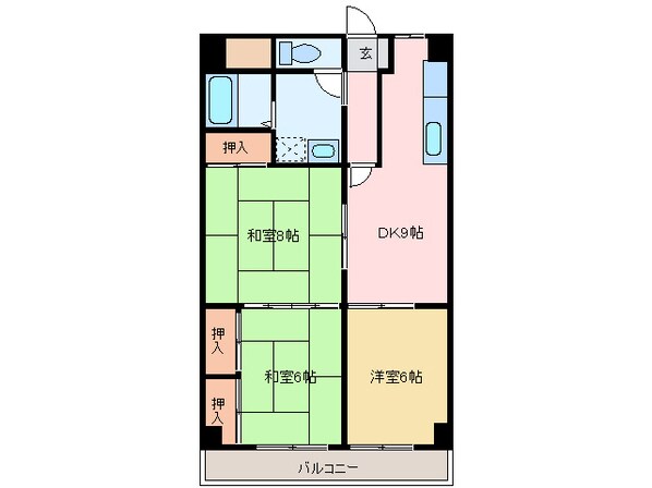 アサヒパレス宇高の物件間取画像